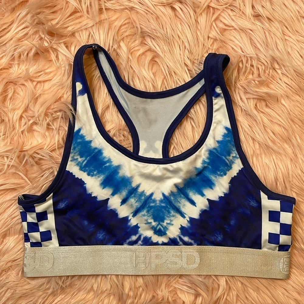 PSD Blue & White Tie Dye Tyler Herro Bra Size Large